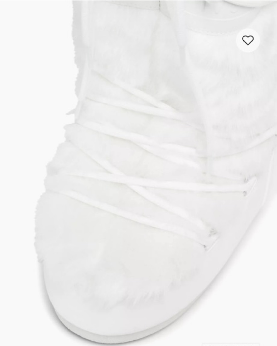 Tall White Faux Fur Moon Boots by Moon Boot - Pickle