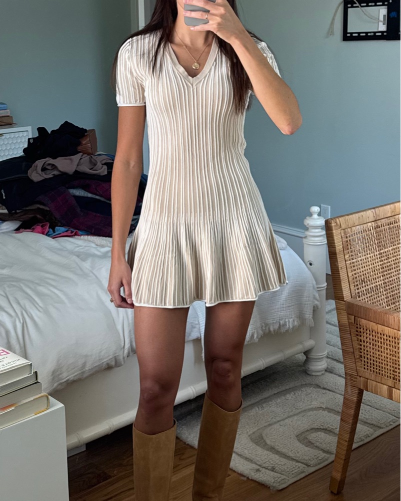 23年　FOXEY Knit Dress Jeunesse 43965 With Jean Georgie Knit Mini Dress by With Jean - Pickle
