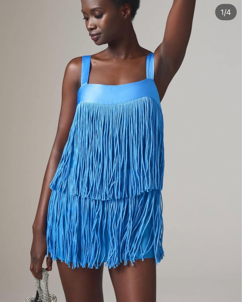 blue fringe dress revolve Blue Fringe Dress by Revolve
