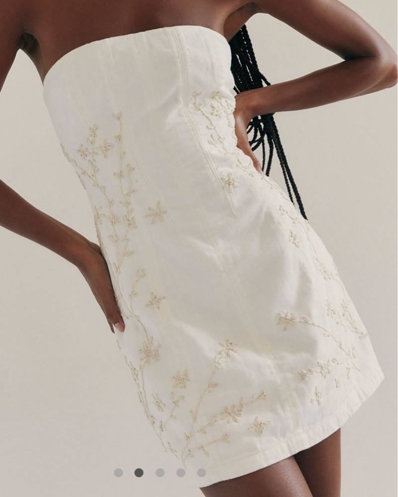 white dress with beaded straps Beaded Fringe Wedding Dress 51025 | Short main image 0
