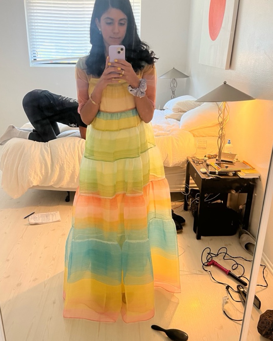 staud hyacinth tiered organza dress STAUD NWT XS Hyacinth Tiered Printed Crinkled Organza Maxi Dress