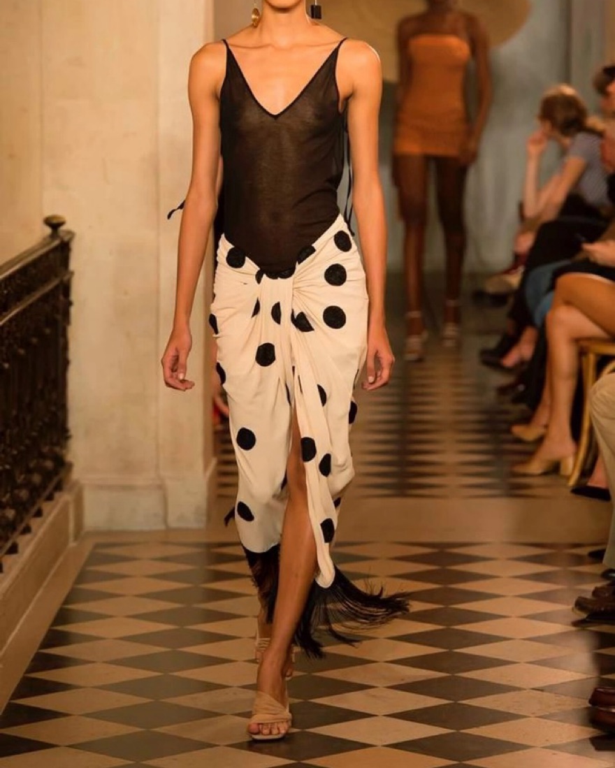 Jacquemus La Jupe Pareo Polka Dot Skirt | Pickle