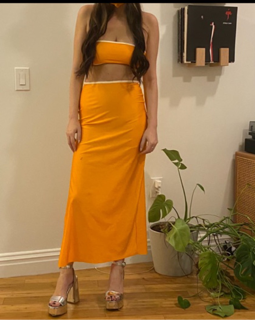 baobab orange dress Baobab Ribera Maxi Dress Amber Orange Summer Resort M NWT $320