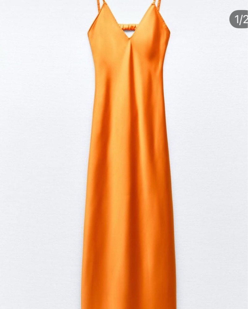 orange silk dress zara Trendy ZARA : Orange Satin Midi Slip Dress : 3067/374 : UK Buyers...Get It  Faster!! 2024
