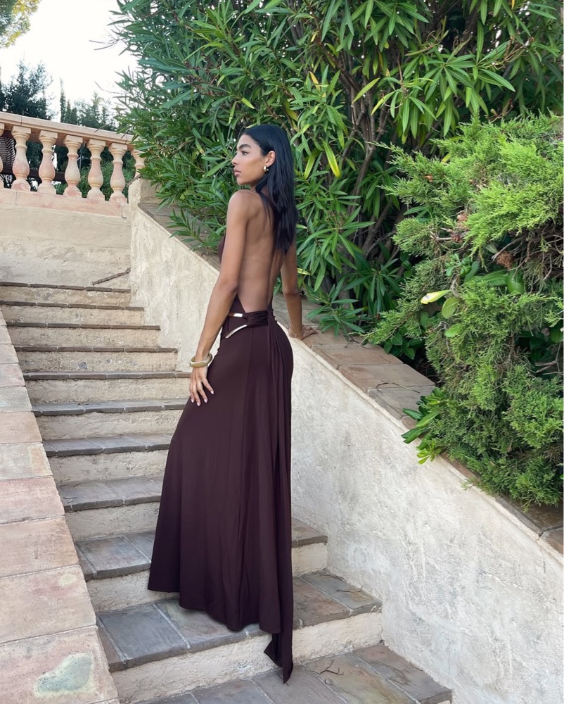 sanctuary halter midi mesh dress Red Halter Neck Mesh Midi Dress With Open Back main image 1