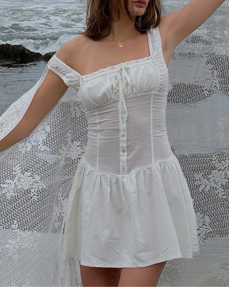 Frankies Bikinis White Mini Dress | Pickle