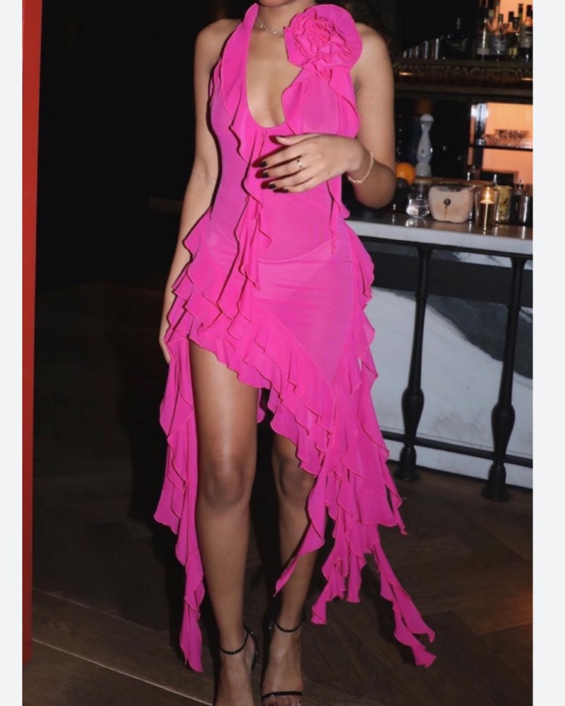 Fanci Club Pink Ruffle Dress by Fanci Club - Pickle