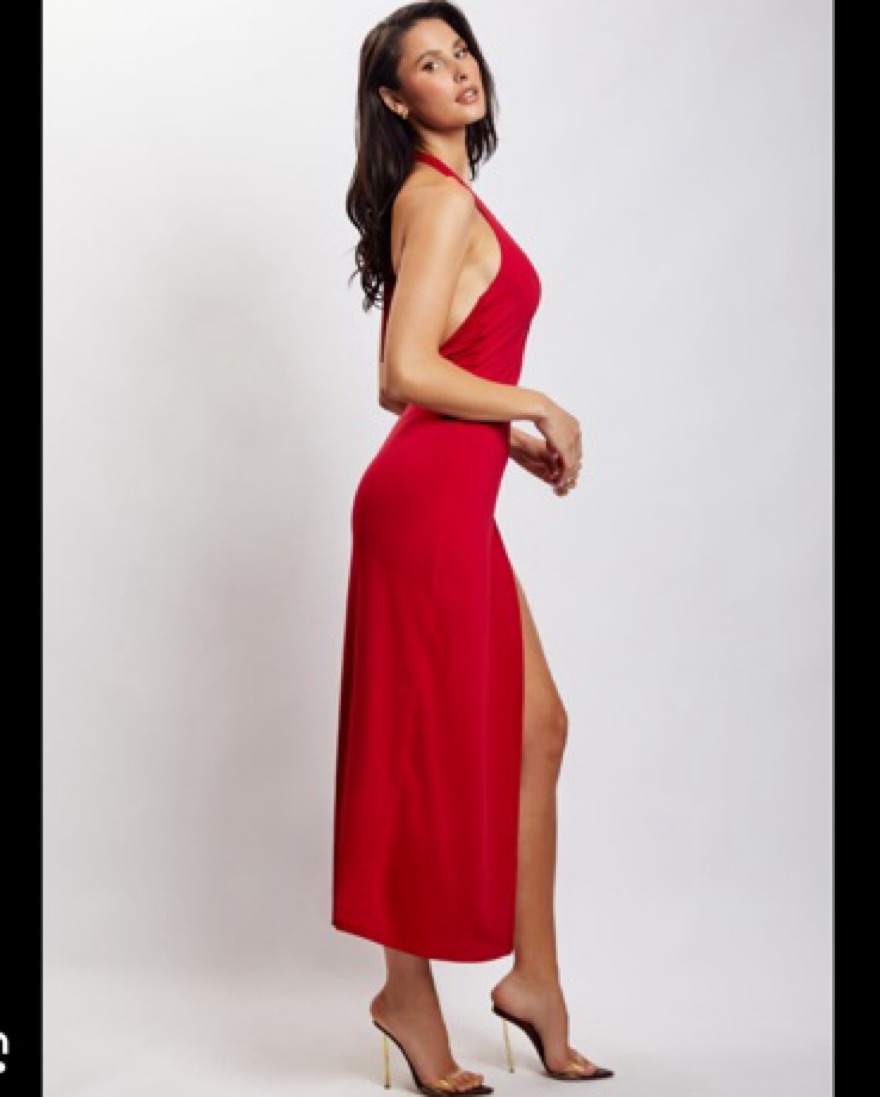 o ring halter dress Cora O Ring Halter Cut Out Mini Dress