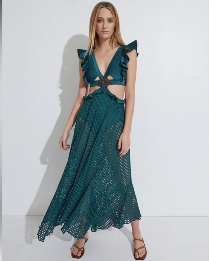 patbo hydra cross front beach dress WAVE MESH BEACH DRESS  PatBO