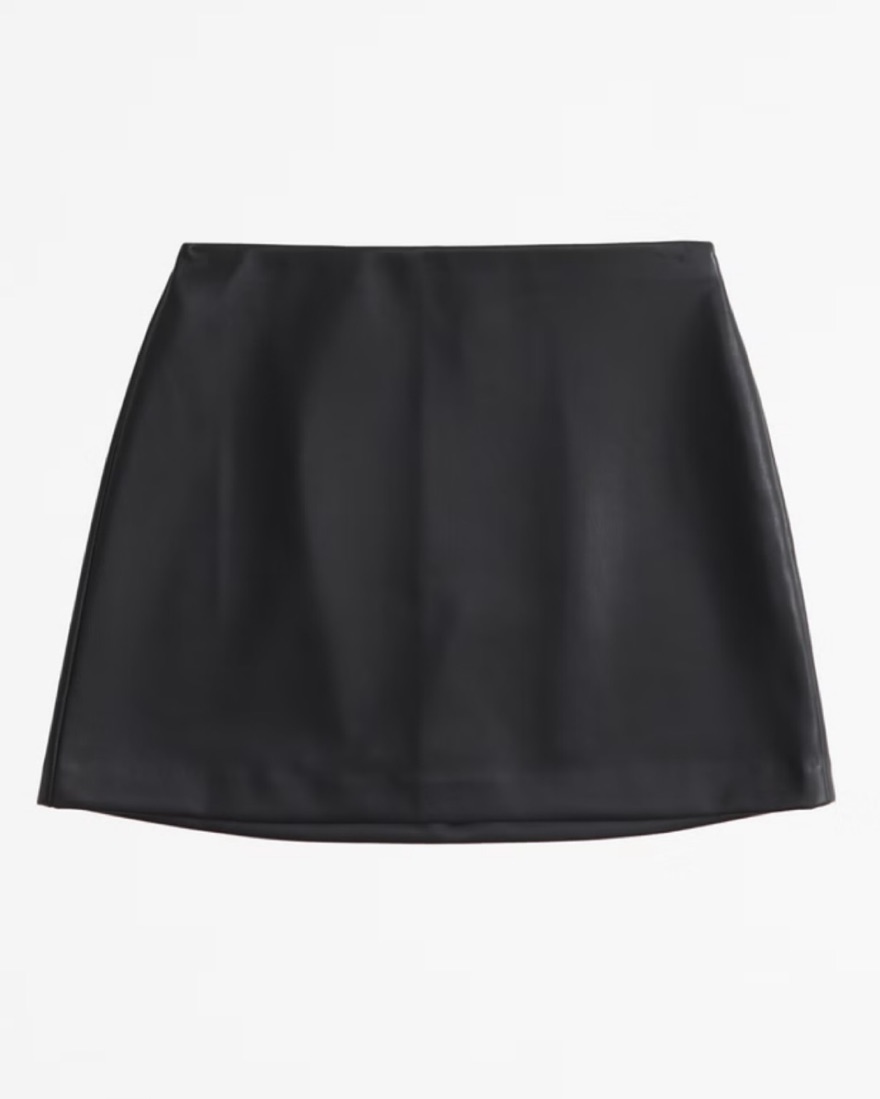 Scarlett Vegan Leather Mini Skort by Abercrombie and Fitch - Pickle