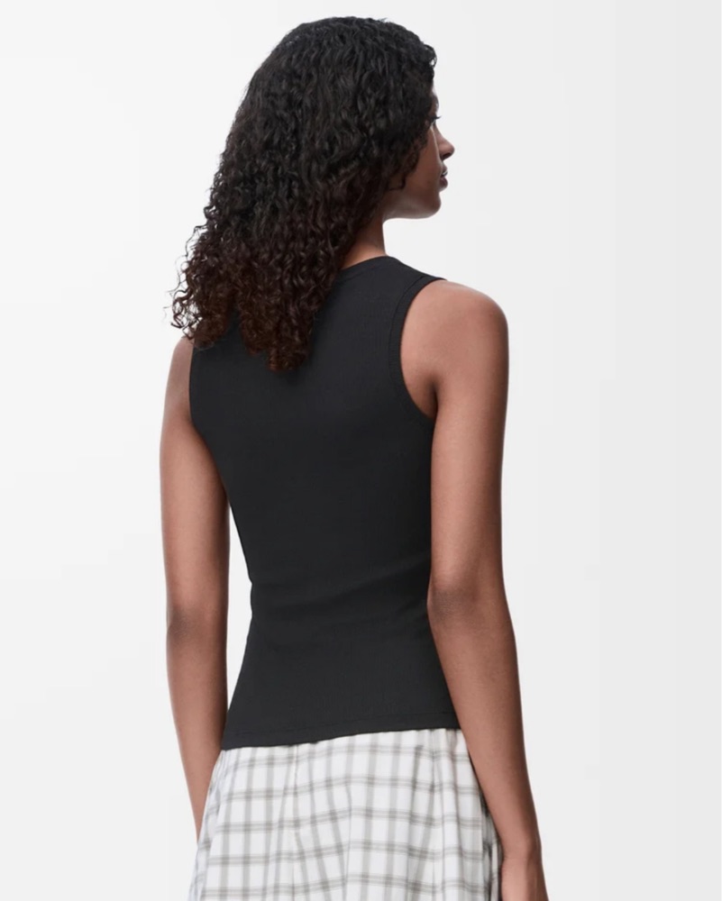 loewe タンクトップ　黒　Lサイズ　ブラック LOEWE Logo-Embroidered Ribbed Stretch-Cotton Tank Top for