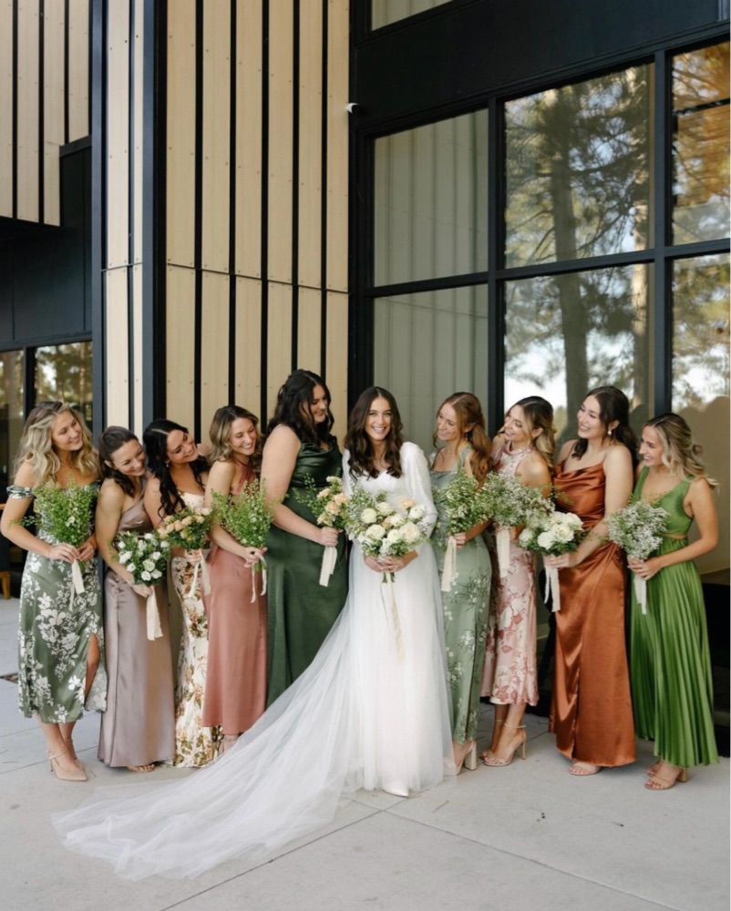 green satin dress with sleeves Elystra Ethereal Wedding Dress | Lace & Beaded Embroidery Gown