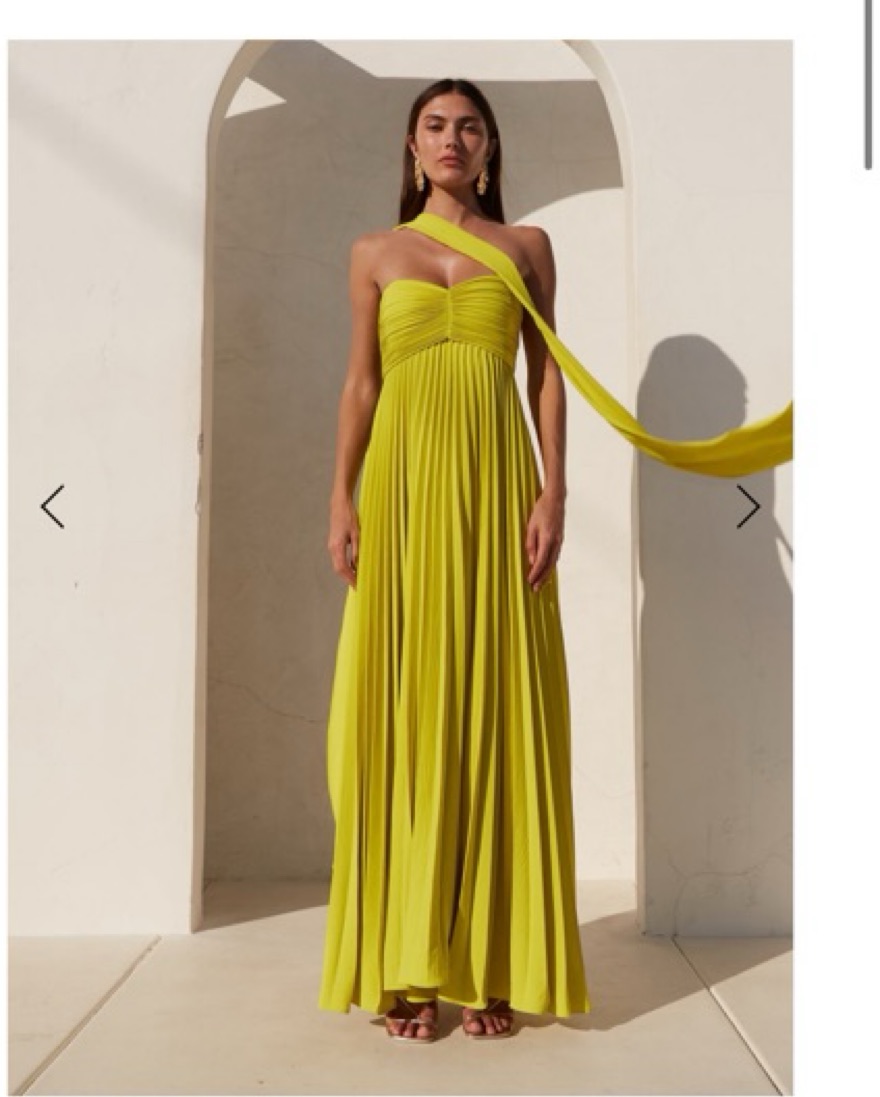 Delfi Collective Chartreuse Daphne Dress by Delfi Collective - Pickle