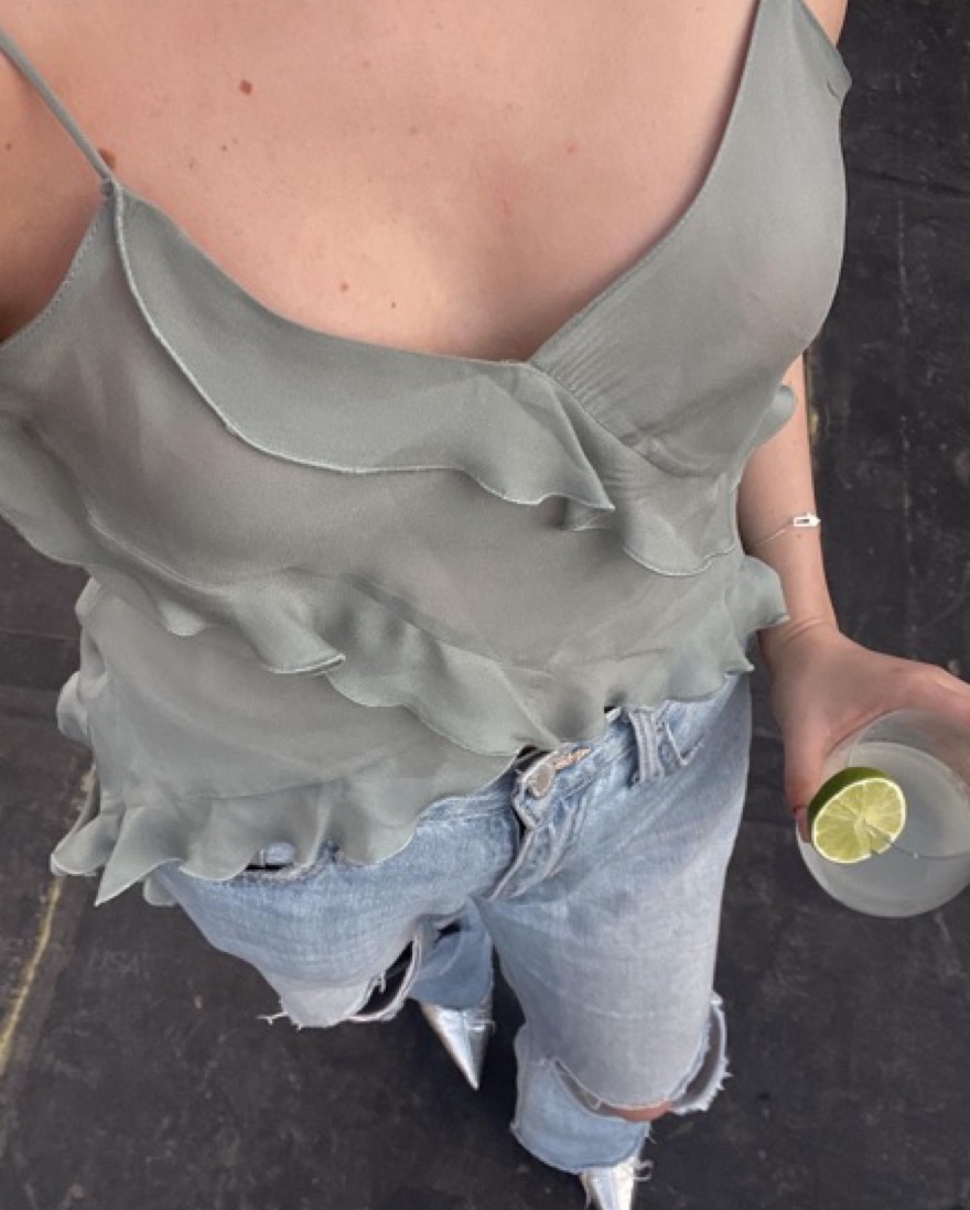 Zara Semi Sheer Tank Blouse | Pickle