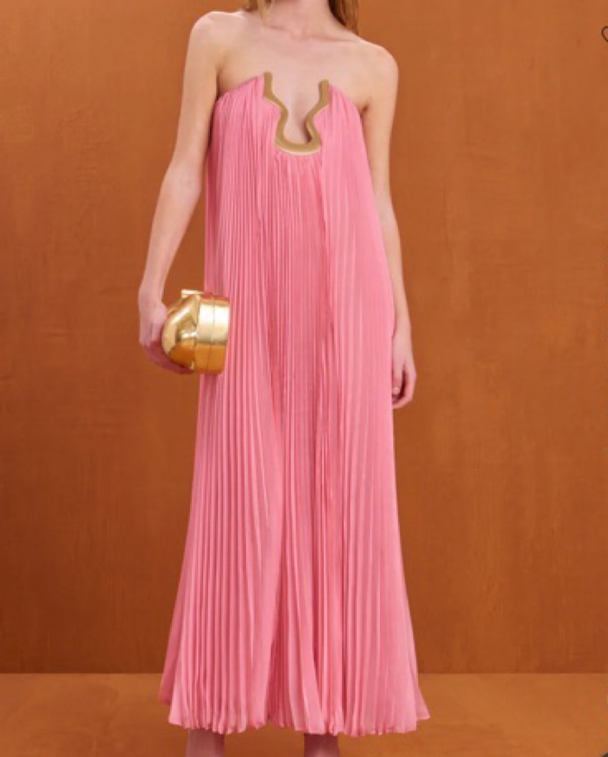 strapless open back dress Cult Gaia - Shannon Feather Mini Pink (Size 8) – Goldie's