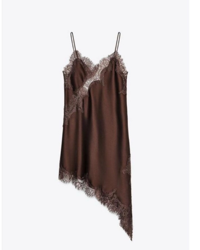 Zara Satin + Lace Asymmetrical Dress by Zara - Pickle