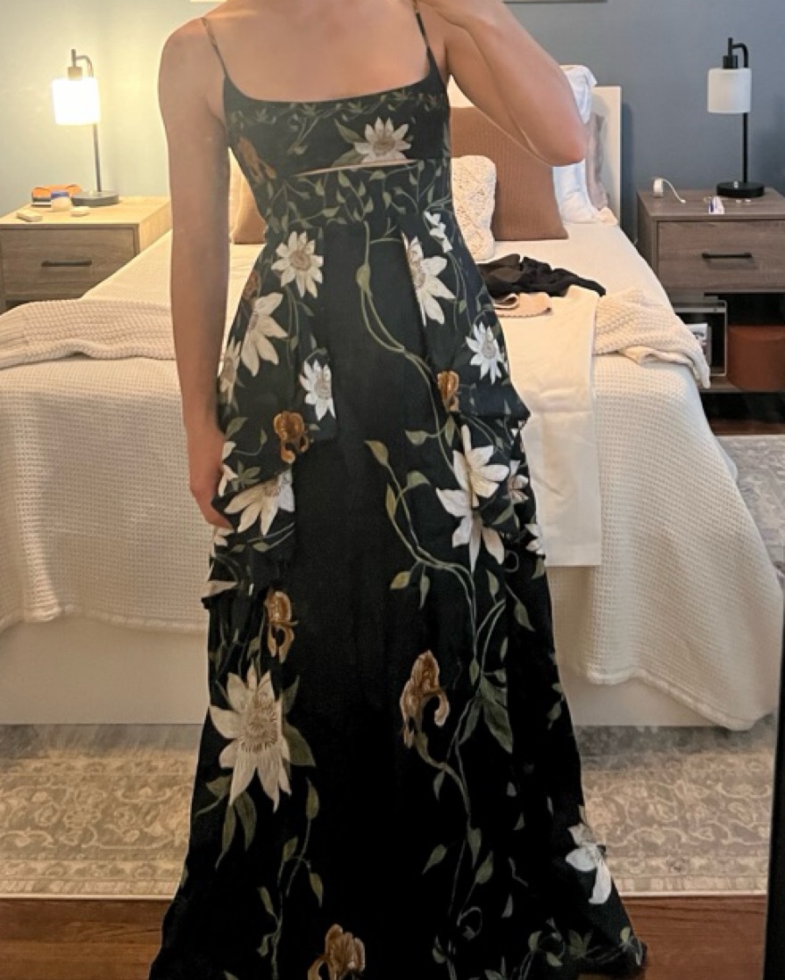 Ethel Pasiflora Empire-Waist Maxi Dress by Agua by Agua Bendita - Pickle