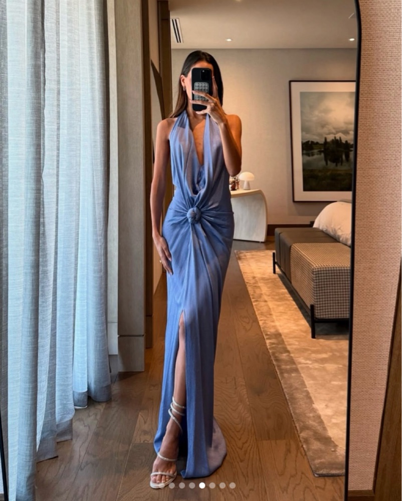Silvia Tcherassi Torgiano Dress | Blue Wedding Guest Dress, Blue