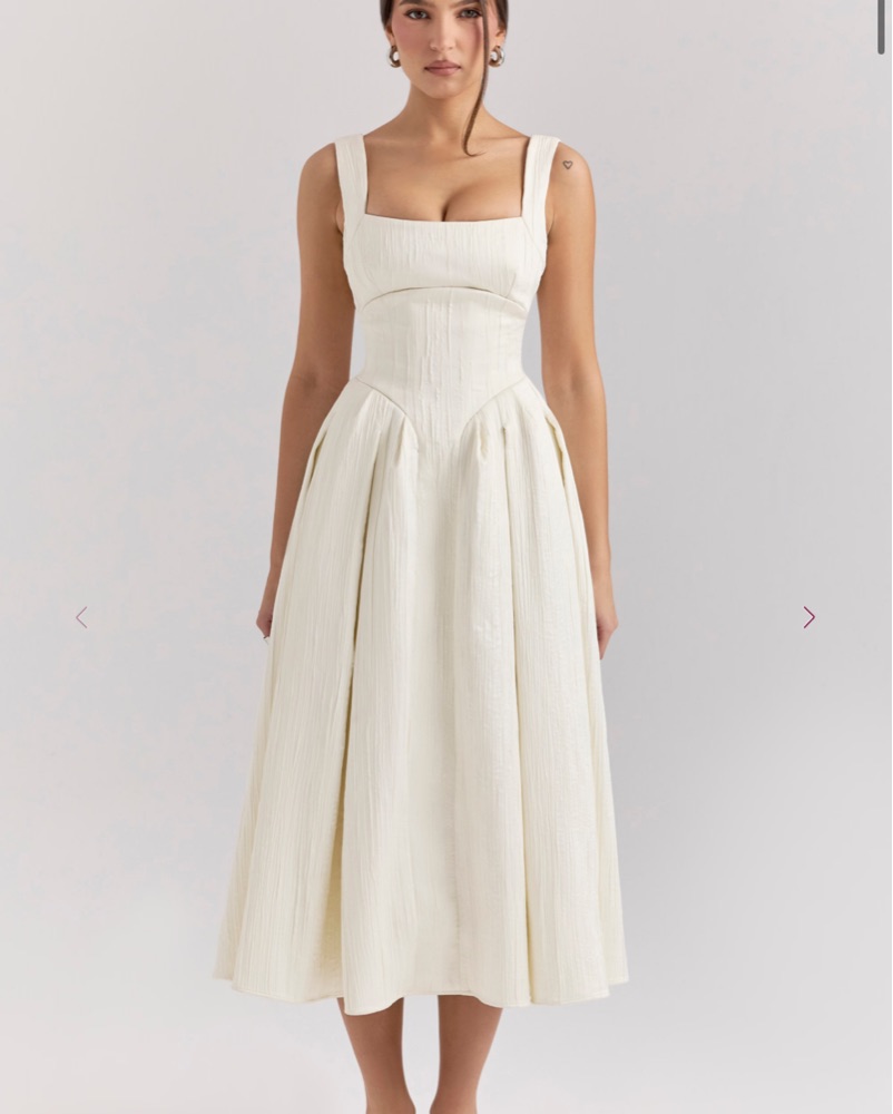 House of CB Isabeau Ivory Satin Dress by House of CB - Pickle