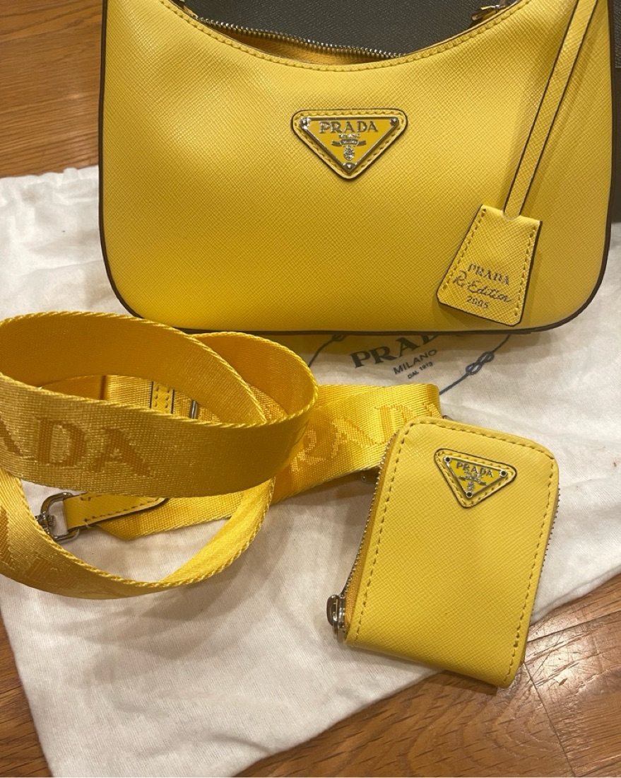 ハンドバッグ PRADA YELLOW LEATHER HANDBAG PRADA Bowling Bag Yellow Leather Women's y2k Used from Japan