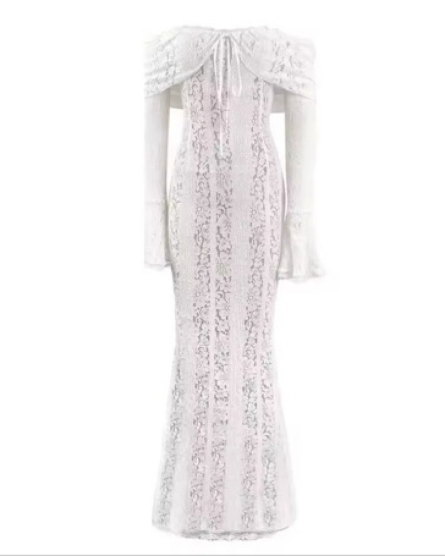 sachin and babi light blue dress Long Jersey Off-The-Shoulder Dress With Slit main image 0