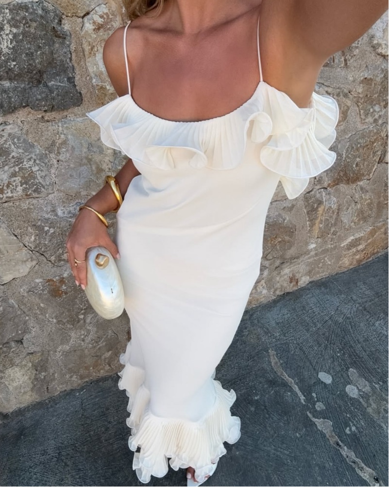 drop waist maxi dress white Gardenia Drop Waist Maxi Dress – SEROYA