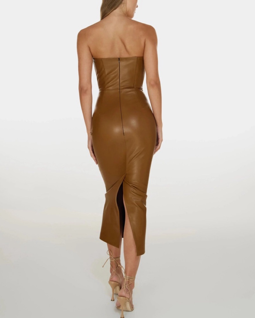 nakd leather dress Washed Faux Leather Mini Dress Brown