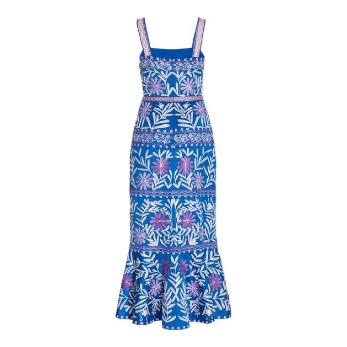 alexis blue and white embroidered dress Alexis Olya Striped Embroidered Mini Dress Blue/White Size Small –  Celebrity Owned main image 0