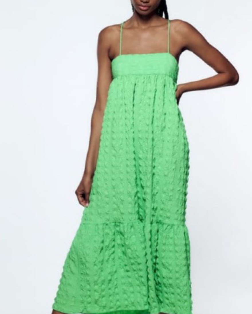 Zara Textured Green Maxi by Zara - Pickle