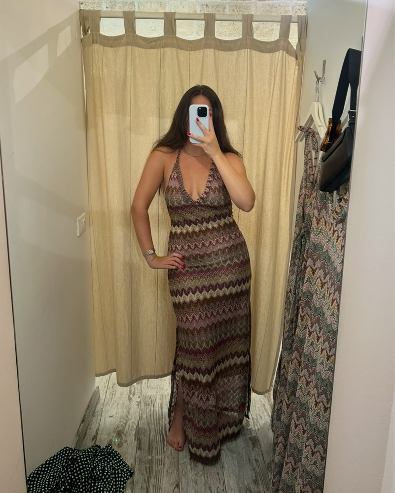 Missoni Dupe Halter Dress by N/a - Pickle