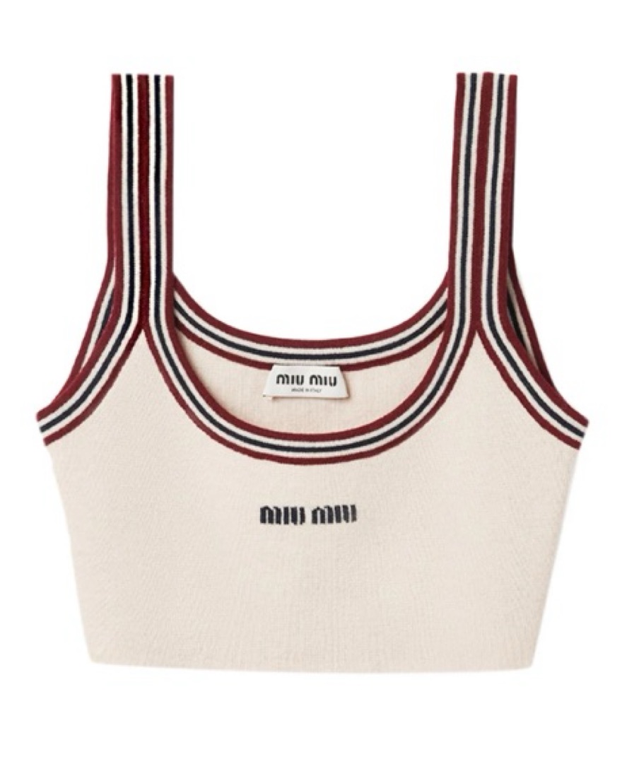 MIU MIU - seaame stripe Miu Miu stripe-print Bra | Blue | FARFETCH