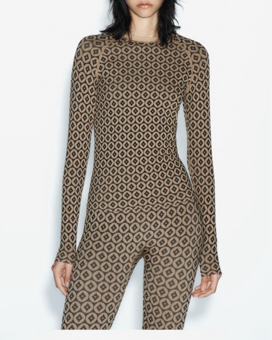 ZARA SKI ヒョウ柄 スキーウェア 上下セット 116 Sold Out Zara Jacquard Ski Thermal Set by Zara - Pickle
