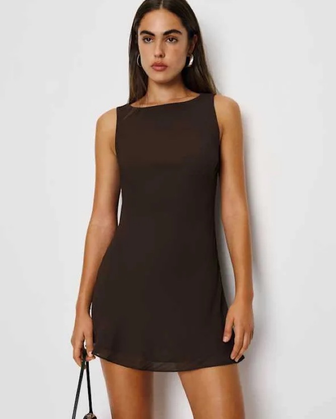 reformation dale sleeveless mini dress Reformation Dale Dress - Brown by Reformation