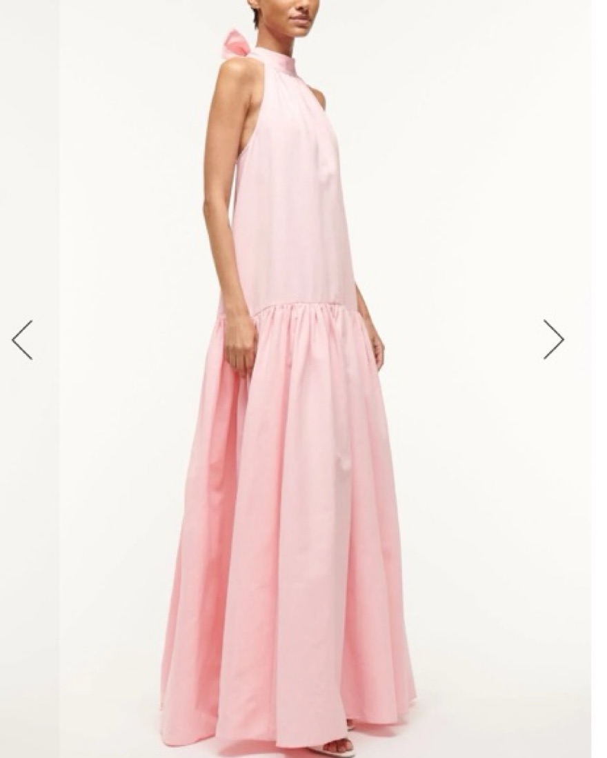 pink drop waist maxi dress Vasylyna Pink Sweetheart Pleated Maxi Dress, M / Pink main image 1