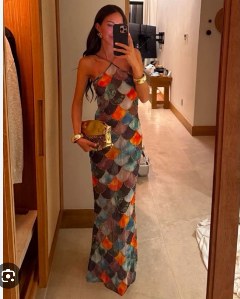 Kilentar Mami Patterned Maxi Dress by Kilentar - Pickle