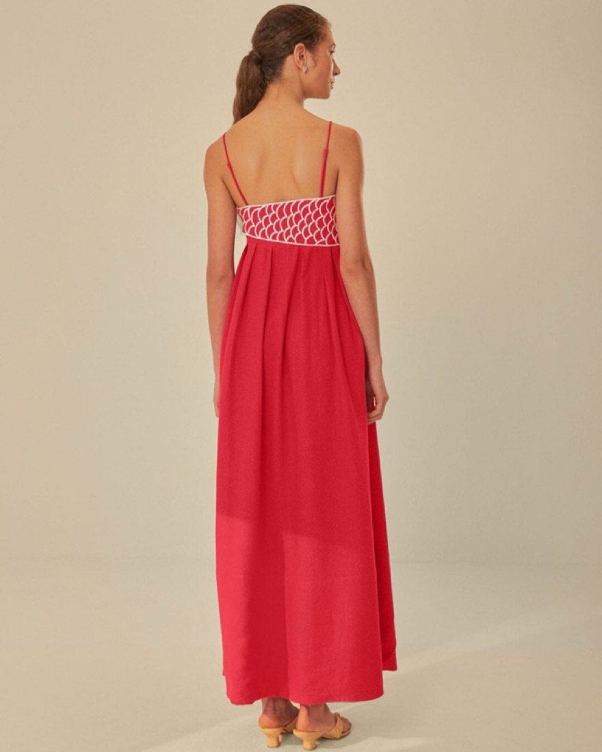 Farm Rio Red Fish Top Maxi Dress by Farm Rio - Pickle
