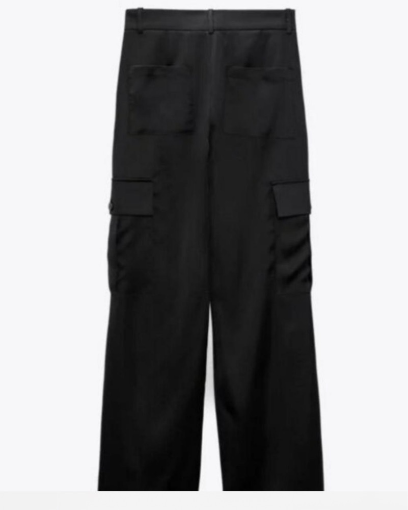 Zara Satin Effect Cargo Pants | Pickle