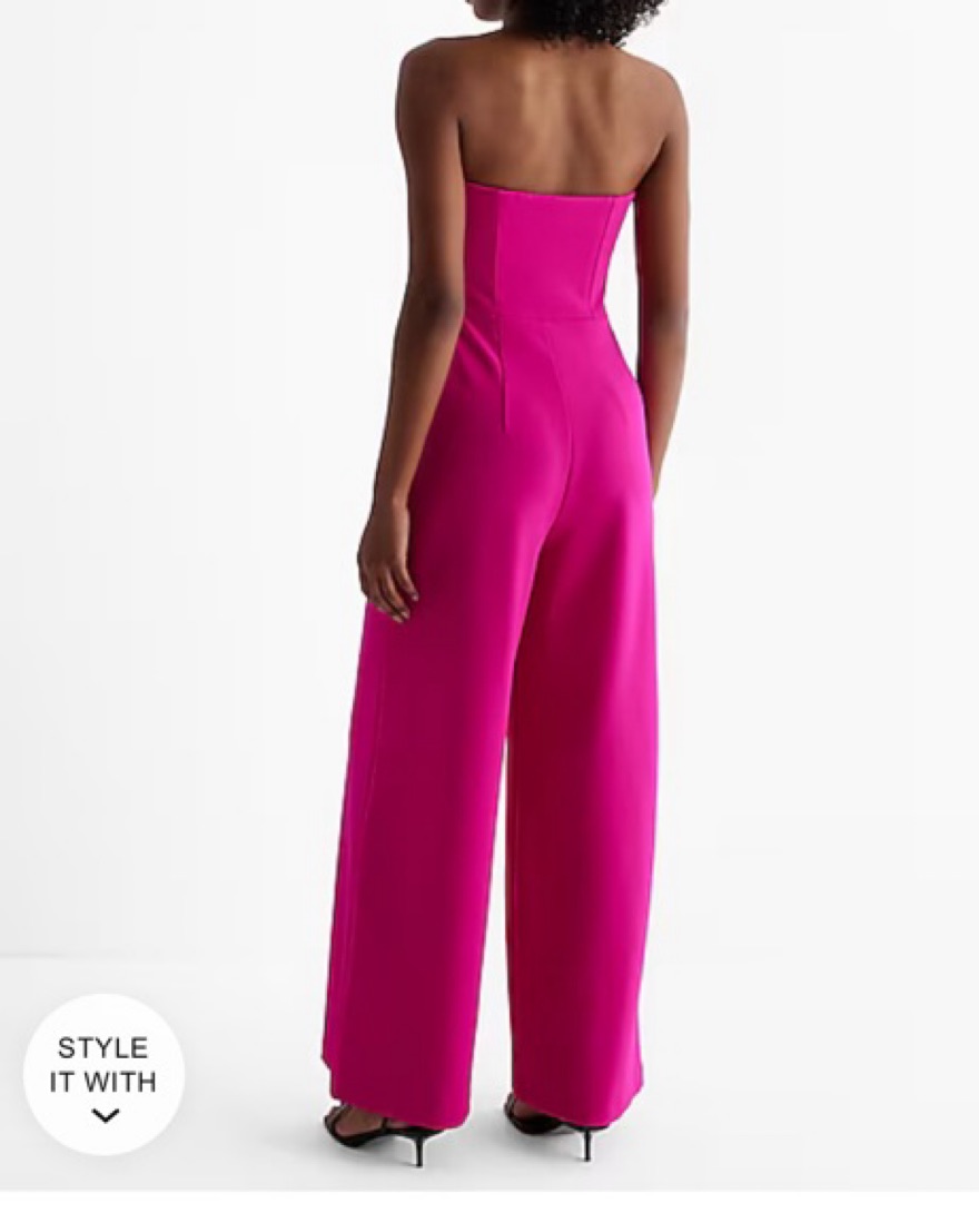 Express Pink Strapless Jumpsuit by Express - Pickle