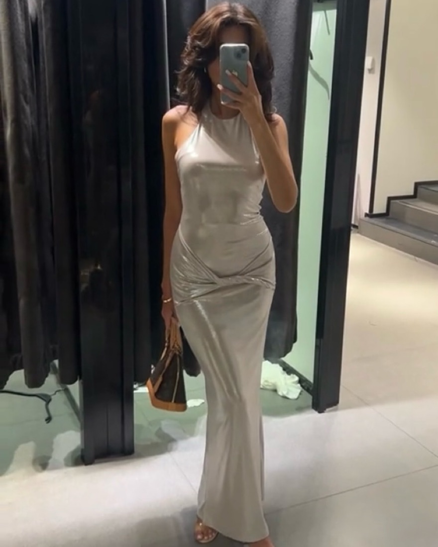 chiffon elegant print dress Champagne Quince with Tiered Skirts Size:7AU floor length cotton dress up back ensures a Bridesmaid Dress Dorothy Perkins