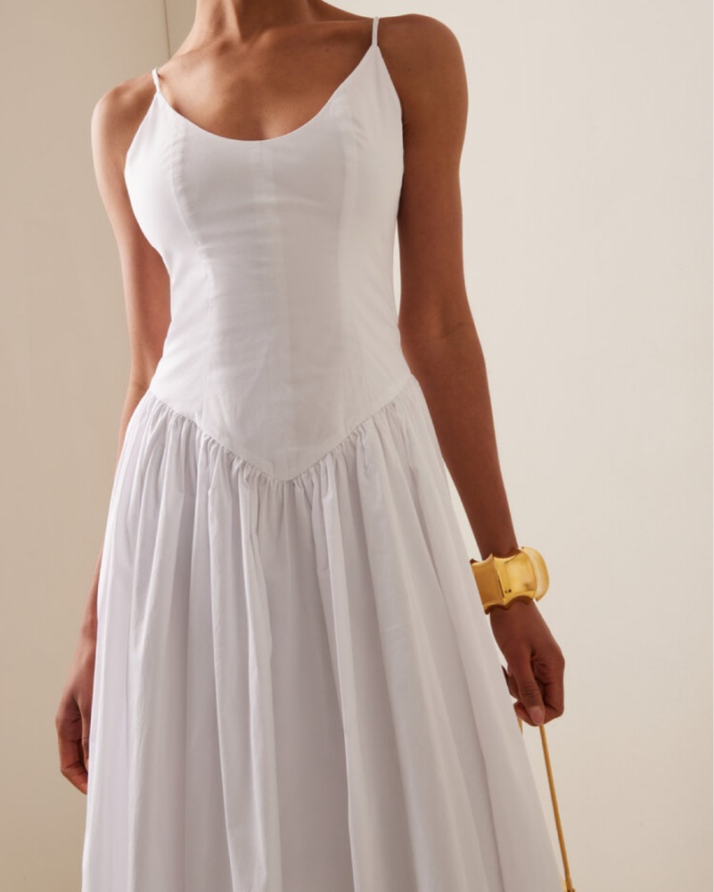 STAUD Dena White Midi Dress by Staud - Pickle