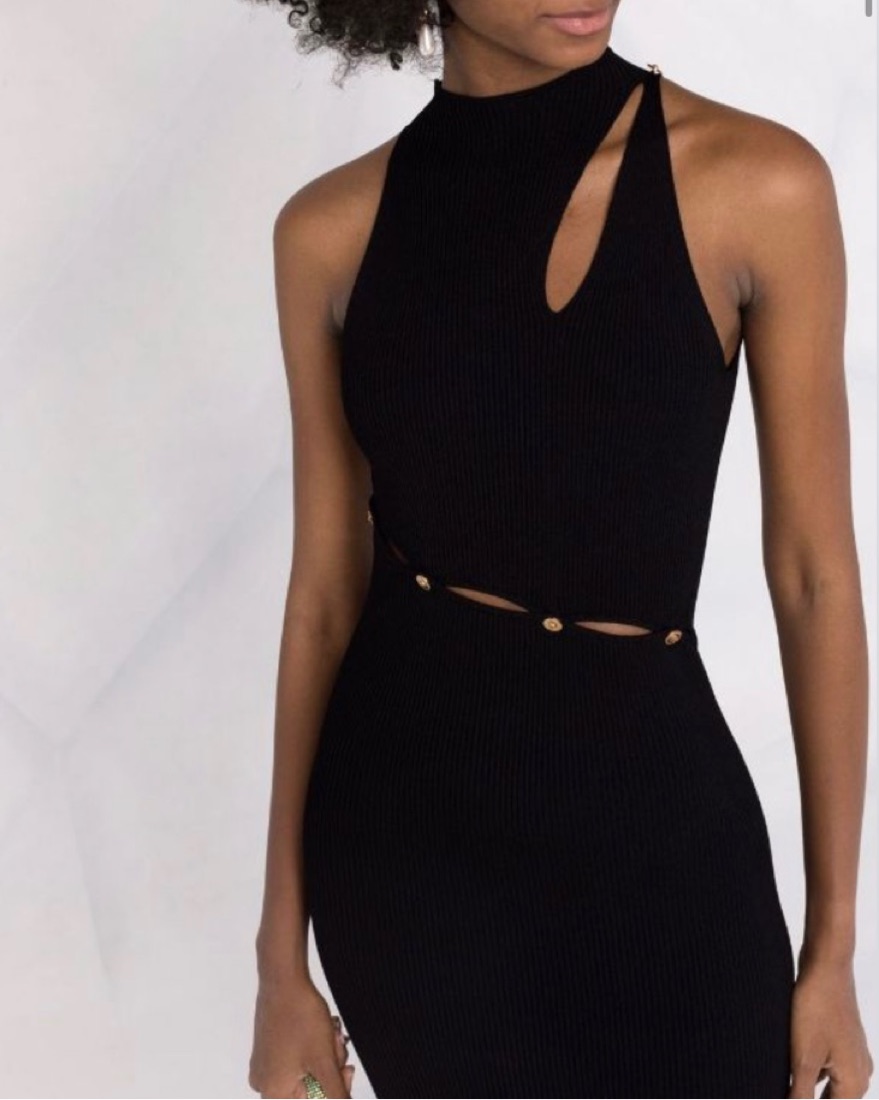 Versace Black Knit Dress With Cutout | Pickle