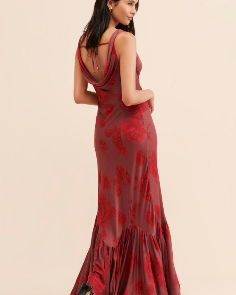 johanna cowl neck maxi dress Nyna Cowl Neck Maxi Dress Blue Jacquard