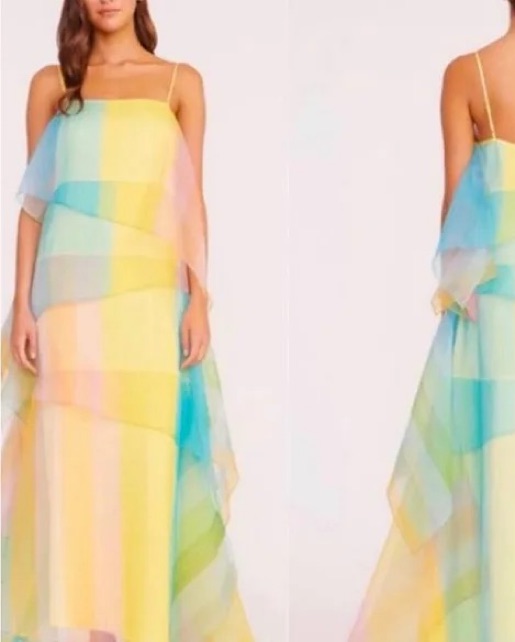 staud pastel dress Staud Kyla Pastel Tiered Dress by Staud