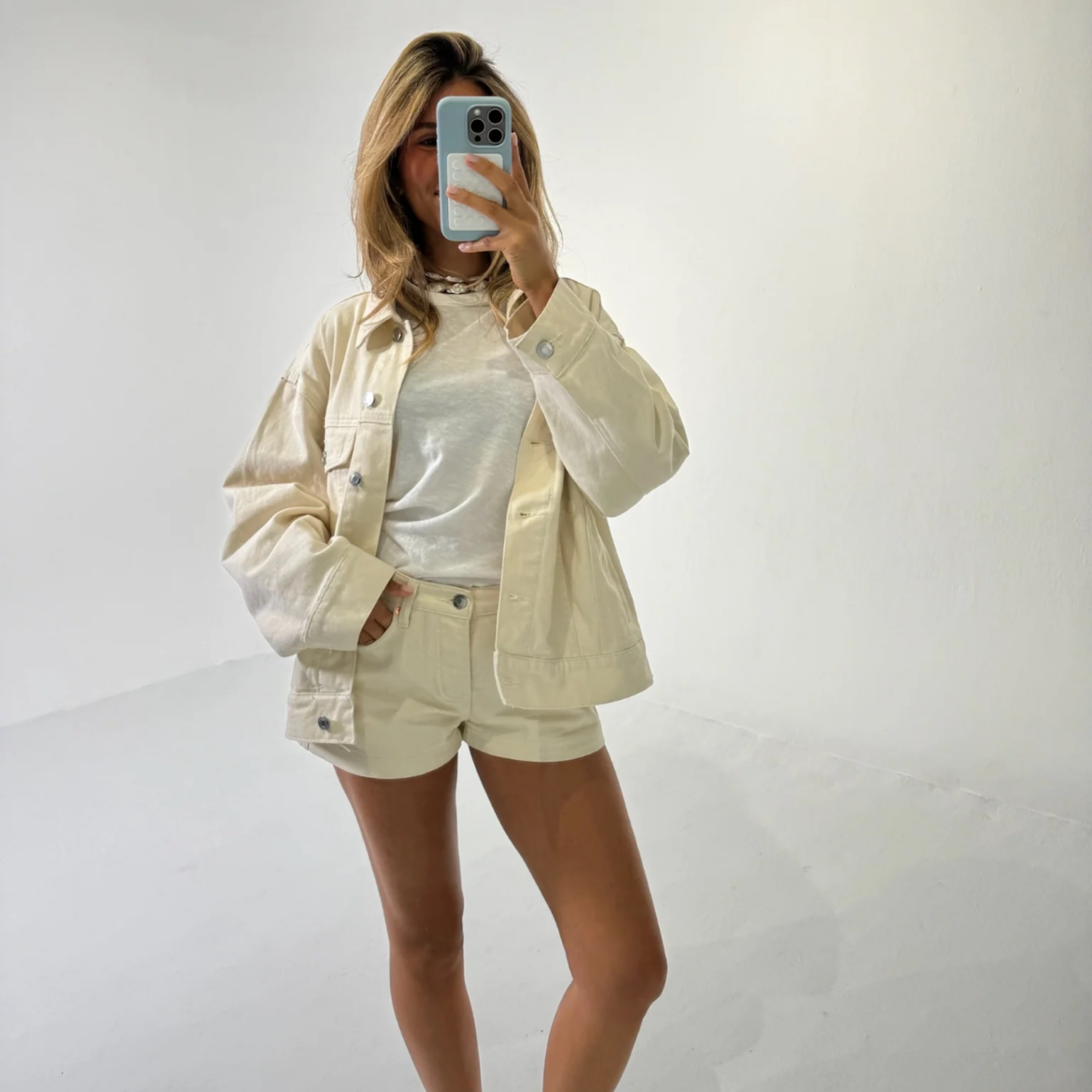 Parke Cream Denim Set | Pickle
