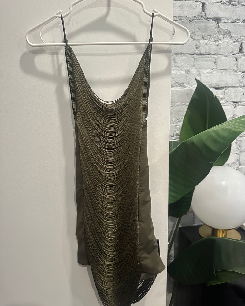 Jaded London Fringe Mini Dress by Jaded London - Pickle