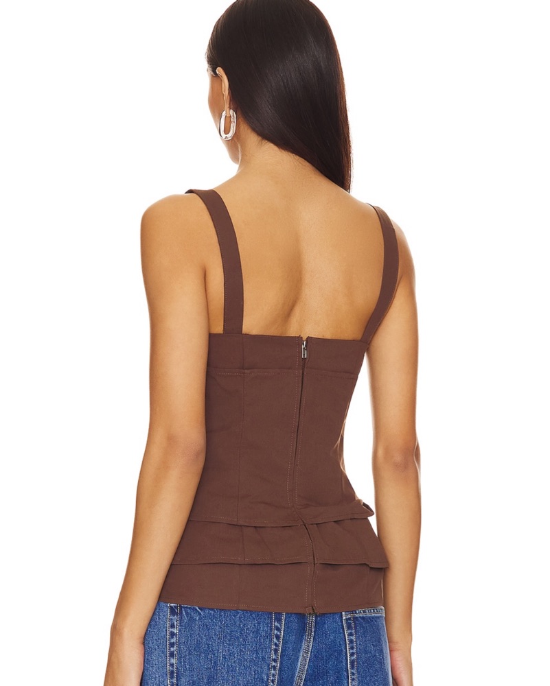 Chocolate Corset Detail Top. by Lioness - Pickle