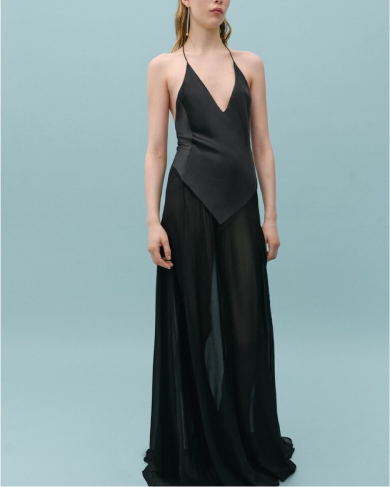 Victoria Beckham X Mango Black Silk Gown by Victoria Beckham - Pickle