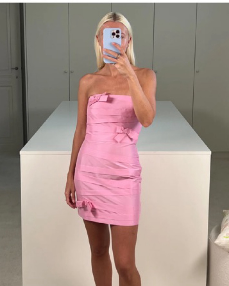 Bernadette Mini Pink Bow Taffi Dress by BERNADETTE - Pickle