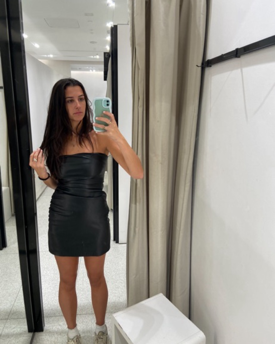 black zara leather dress Zara Faux Leather Shirt Dress
