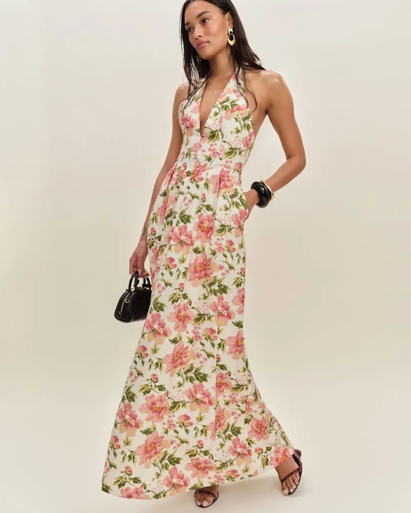 arina halter maxi dress Ramy Brook Arina Halter Maxi Dress in Navy